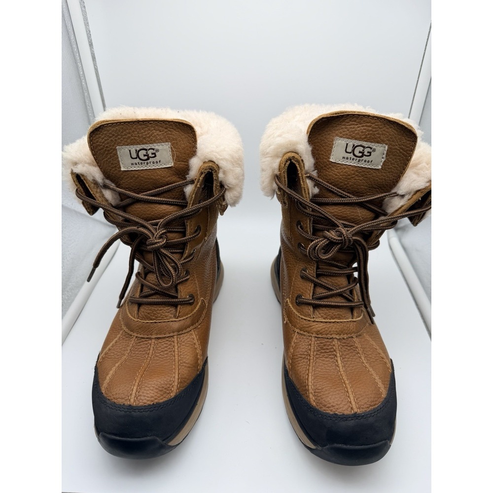 UGG Adirondack III Waterproof Chestnut Leather Winter Boots 1095141 Womens 10